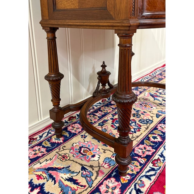 Antique French Louis XVI Style Marble Top Chest Side End Table Walnut c.1920s-30 For Sale - Image 15 of 18