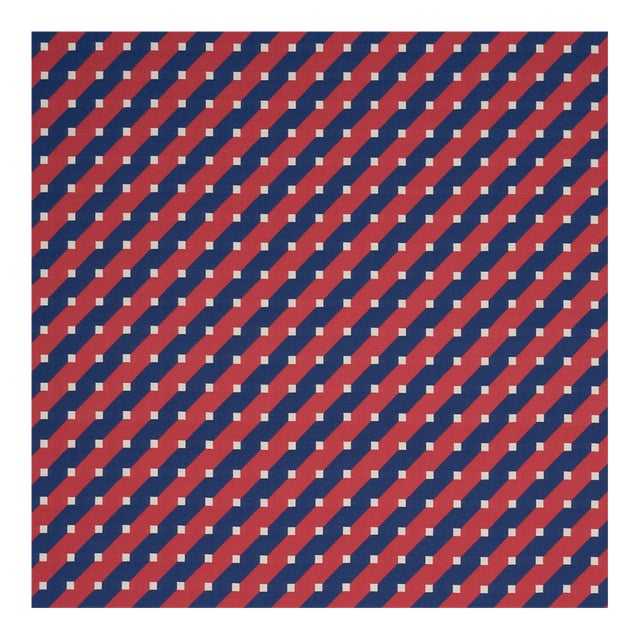 Schumacher Zilla Stripe Fabric in Americana For Sale