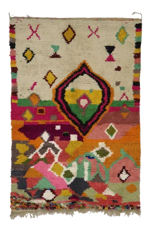 Vintage Berber Boujad Moroccan Rug - 05'03 X 07'09