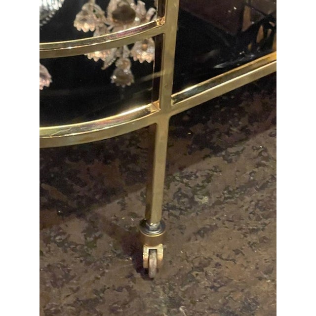 Mid 20th Century MCM German Brass and Glass Bar Cart For Sale - Image 5 of 9