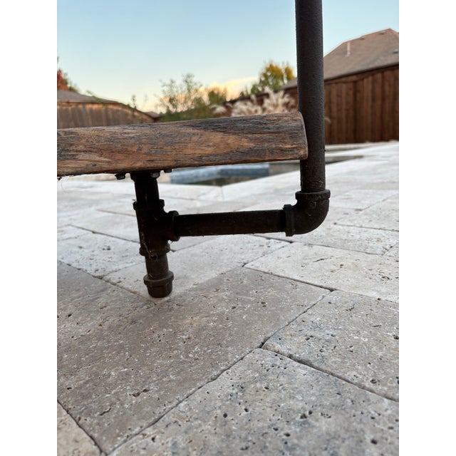 Brown 1990s Handcrafted Raw Edge Cedar Wood Industrial Cart For Sale - Image 8 of 11