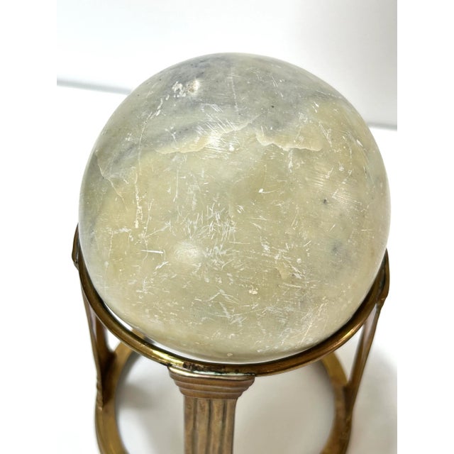 1980s Stone Spheres on Brass Pedestal - Set of 3 For Sale - Image 11 of 11