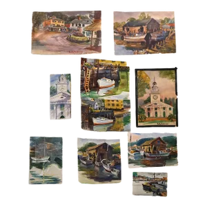 Ten Vintage Watercolor Paintings by Sally Anderson C1940
