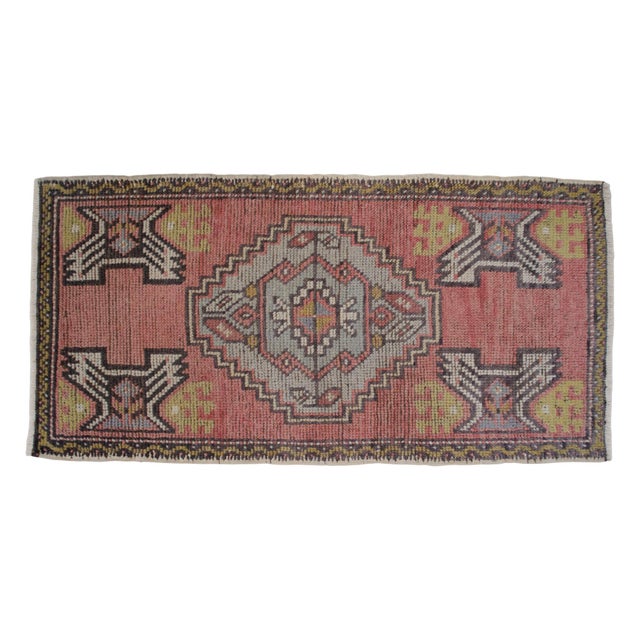 Textile 1970s Small Rug, Entryway Rug, Bath Mat, Kitchen Decor, Turkish Rug, Doormat 1'8" X 3'3" For Sale - Image 7 of 14