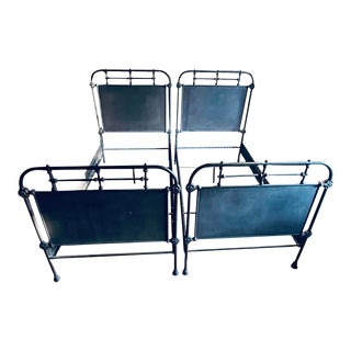 Restoration Hardware Twin Iron Beds—Set of Two For Sale