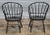 Wood Late 20th Century Pair of Adriance Heritage Sack Back Windsor Arm Chairs Bench Made Black Finish For Sale - Image 7 of 9