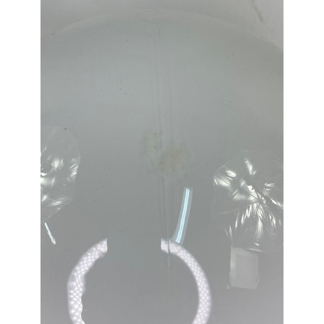 Mid-Century Modern Mid Century Green Round Ribbed Base White Round Globe Lamp For Sale - Image 3 of 6