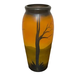 Antique French Muller Freres Style Hand Painted Vase