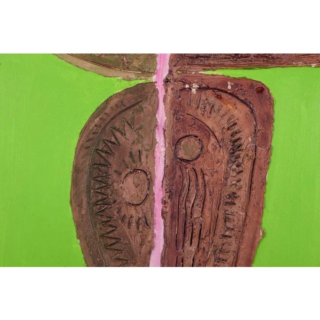 1970s Leopold Falkowski, Abstract Figure, 1970s, Oil/Mixed Media on Board For Sale - Image 5 of 9