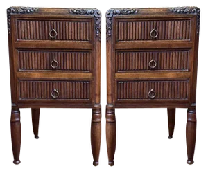 Art Deco Bedside Tables, Set of 2