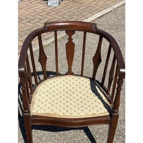 Mahogany Barrel Back Armchair For Sale - Image 4 of 6