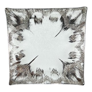 Vintage Dorothy Thorpe Sterling Overlay "Atomic Splash" Square Platter For Sale
