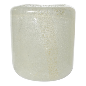 Venini Murano Carlo Scarpa Sommerso Bollicine White Gold Flecks Italian Art Glass Antique Mini Vase