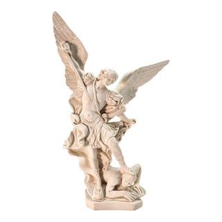 St. Michael Archangel Sculpture in Marble Resin Composite, 11.5" For Sale