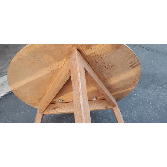 Mid-Century Modern 1960s Danish Modern Style Side Table 3 Legs Round Top For Sale - Image 3 of 10