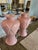 Pair of Vintage Blush Pink Ceramic Diamond Pattern Table Lamps With Three Settings/No Shades For Sale - Image 10 of 11