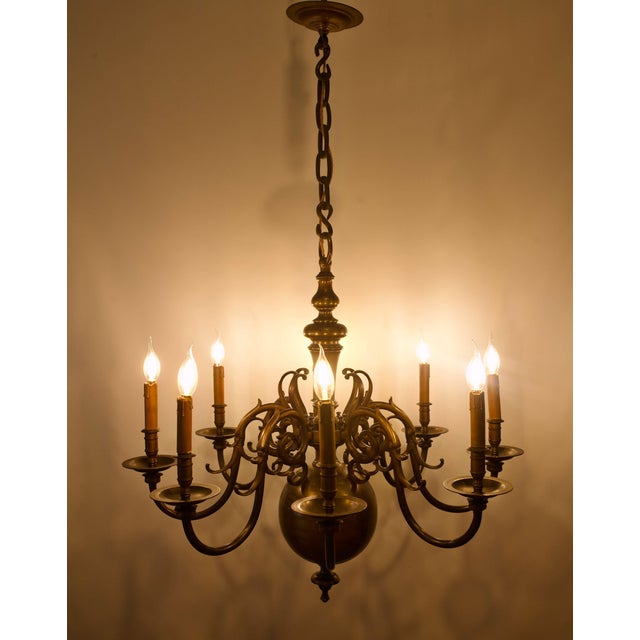 Antique 19th Century Dutch Bronze Chandelier with Eight Arms For Sale - Image 4 of 9