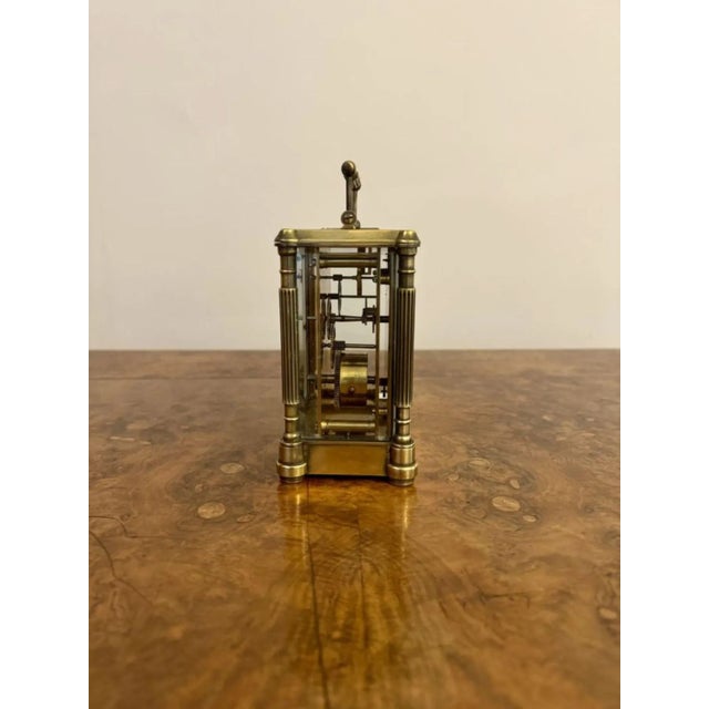 Antique Victorian Brass Carriage Clock, 1860 For Sale - Image 3 of 7