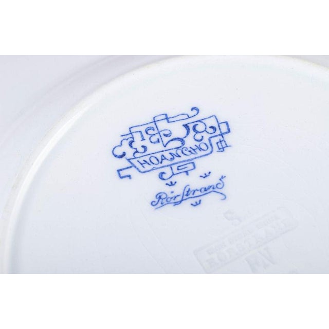 Octagonal Deep Faience Plates from Rörstrand, Set of 4 For Sale - Image 4 of 5