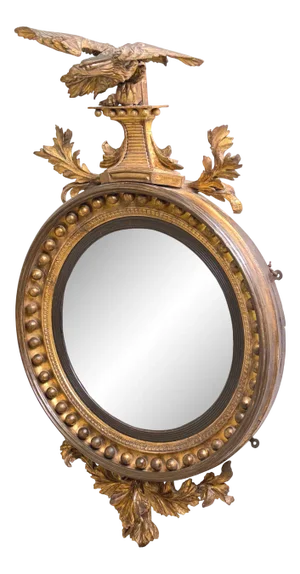 Regency Giltwood Circular Convex Mirror, 1830
