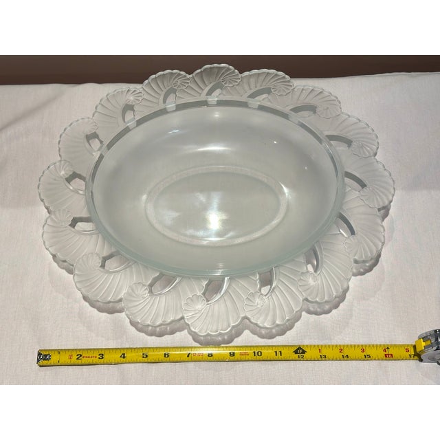 Verlys France Art Deco Centerpiece Bowl | Rare Fern Leaf Satin Glass | 1935 For Sale - Image 13 of 13