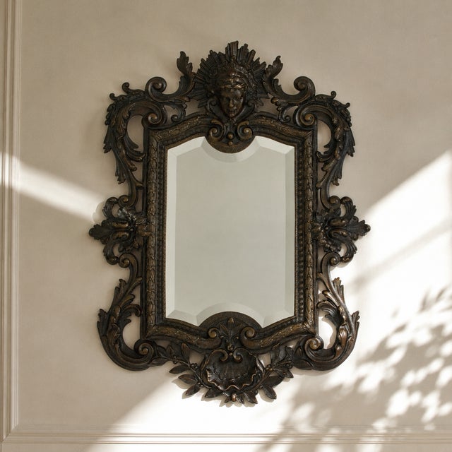 Beveled Bronze Mirror Dating from the Second Empire, Louis Xv Style For Sale - Image 11 of 12
