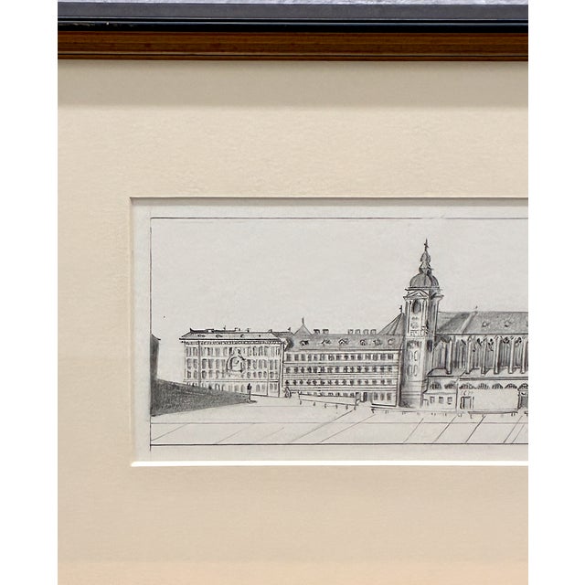 Illustration Vienna’s Hofburg in Graphite on Paper by Carole Doyle Peel (1934-2016) For Sale - Image 3 of 9