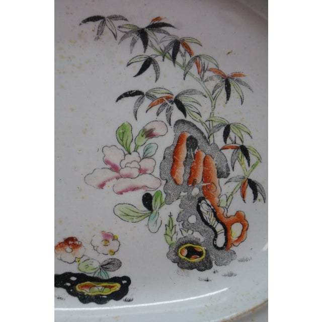 Ceramic Antique 1825 Stephan Folch Bamboo & Basket Ironstone China Platters - Set of 4 For Sale - Image 7 of 14