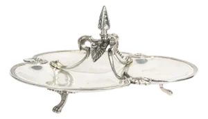 Bowl with Silver-Plated Metal Appetizer Stand
