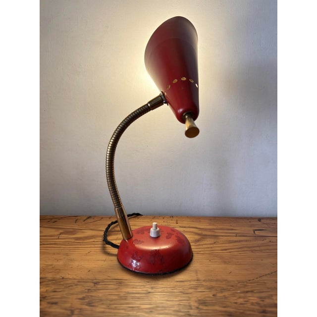 Metal Vintage Italian Gooseneck Table Lamp from Stilnovo, 1960s For Sale - Image 7 of 11