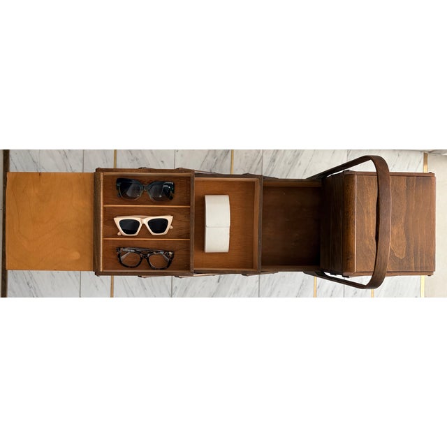 Mid 20th Century Stromenn Bruk Hamar Norway Mid-Century Modern Wooden Sewing Box For Sale - Image 13 of 13