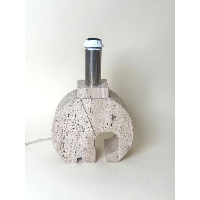 Mid-Century Italian Travertine Elephant Table Lamp Base, 1970s For Sale - Image 14 of 15