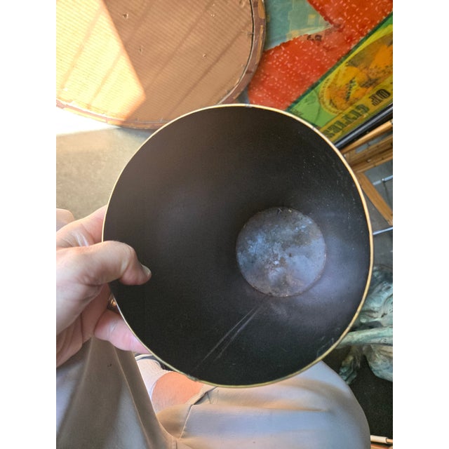 Metal 1960s Mid Century Italian Black Tole Painted and Decoupage Umbrella Stand Manner of Fornasetti For Sale - Image 7 of 7