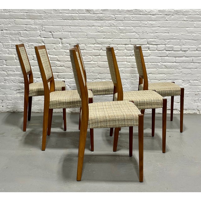 Brown Set of Six Vintage Mid Century Modern Teak Dining Chairs by Svegards | Scandinavian Mid Century Modern, C. 1960's For Sale - Image 8 of 16