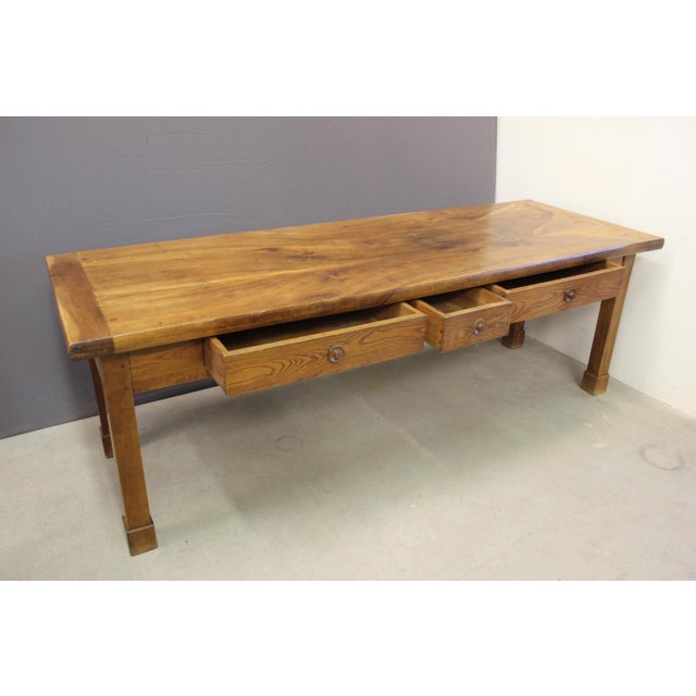 Antique Farmhouse Table in Walnut, 1800s For Sale - Image 6 of 14