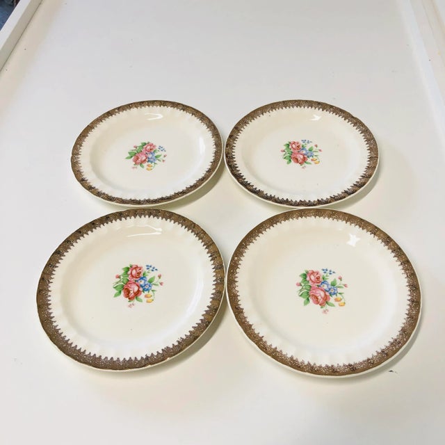 Vintage Floral Design Bread Plates- Set of 4 For Sale In New York - Image 6 of 6