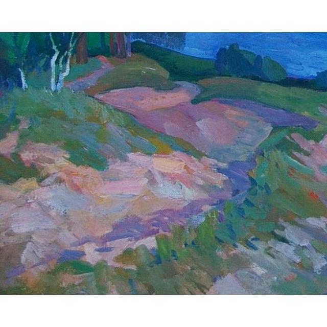 1970s Impressionist River Oil Painting, Ukrainian Art, 1970s 81-100 For Sale - Image 5 of 6