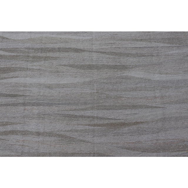 Keivan Woven Arts Large Modern Turkish Flat-Weave in White & Neutral Tone 11'2 X 14'1 For Sale In Atlanta - Image 6 of 12