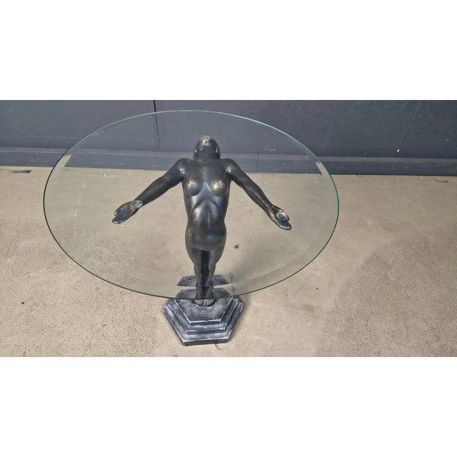 Black Vintage Art Deco Side Table, 1970s For Sale - Image 8 of 10