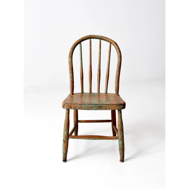 Vintage Children's Spindle Back Chair For Sale - Image 9 of 9