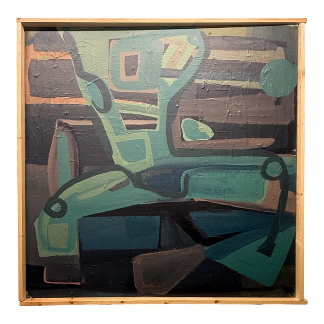 Monumental Original Mid Century Abstract on Canvas For Sale
