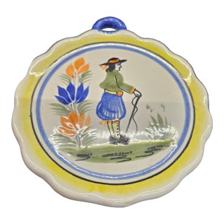 Vintage Henriot Quimper Faience Decor, Wall Decor For Sale