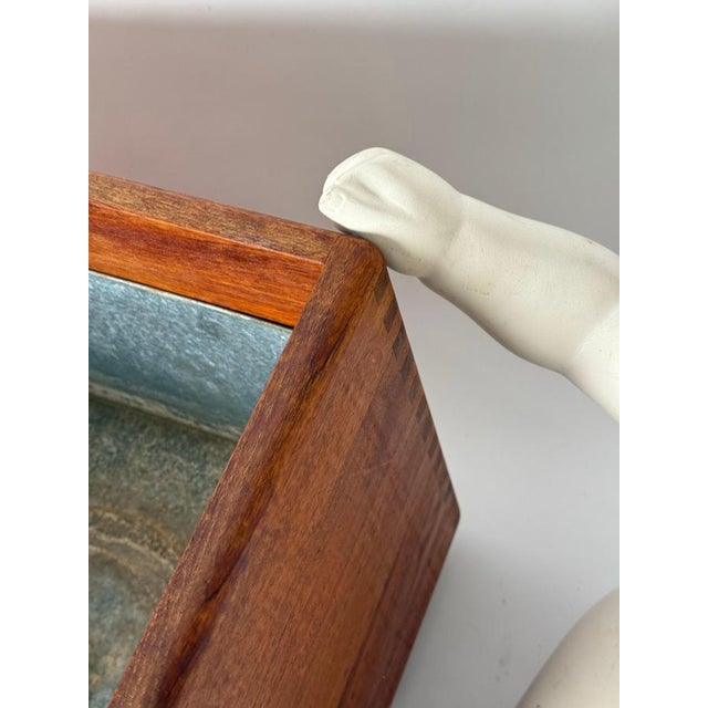Danish Teak Planter with Zinc Tub from Salin Furniture, 1970s For Sale - Image 3 of 17
