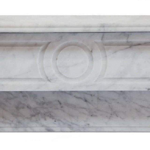 19th Century Louis Philippe Carrara Marble Fireplace Mantel For Sale - Image 4 of 6