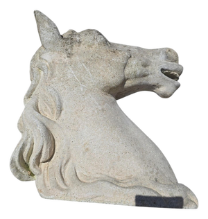 Horse Head Sculpture in Reconstituted Stone, 1990s