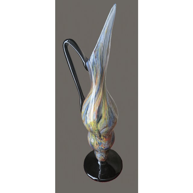 Exceptional Pair of Art Deco Hand-Blown Glass Pitchers by Degue, France, c.1920 For Sale - Image 16 of 16