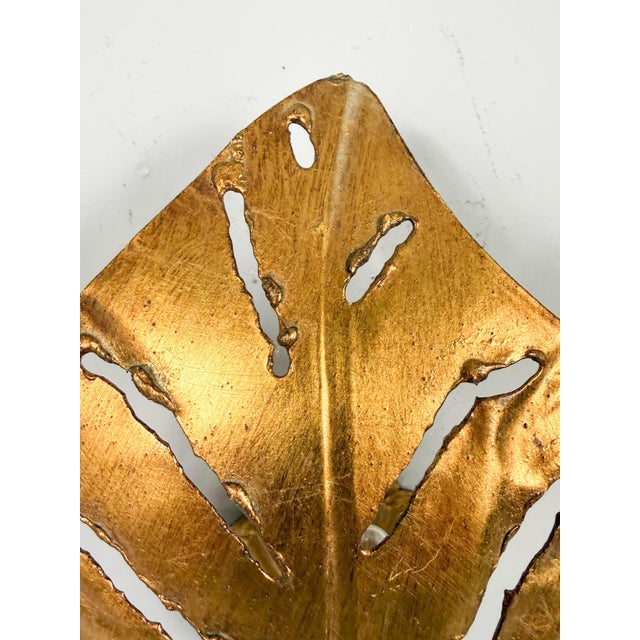 Monstera Leaf Lamp in the style of Maison Jansen, France, 1980s For Sale - Image 9 of 14