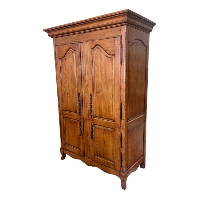 Chaddock Furniture French Country Style Entertainment Armoire With Pocket Doors and Storage Drawers. For Sale