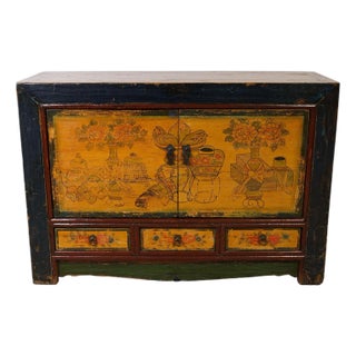 Late 19th Century Antique Chinese Mongolia Cabinet/Buffet Table, Sideboard For Sale