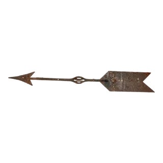 Antique Wrought Iron Directional Weathervane Arrow For Sale